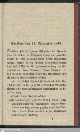 Dresden, den 14. November 1843