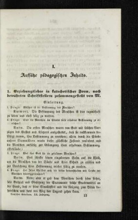 Erziehungslehre in katechetischer Form, nach bewährten Schriftstellern zusammengestellt
