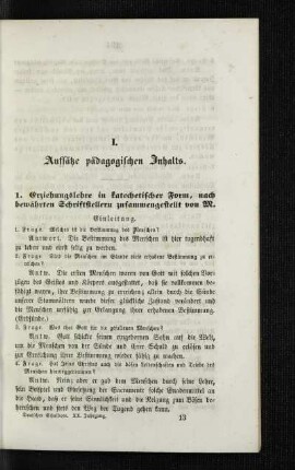 Erziehungslehre in katechetischer Form, nach bewährten Schriftstellern zusammengestellt