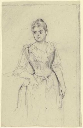Stehende Dame mit Fächer