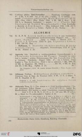 Alchemie (Nr. 946-1214)