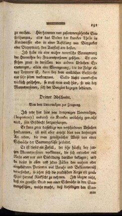 Dritter Abschnitt. Von dem Unvermögen zur Zeugung.