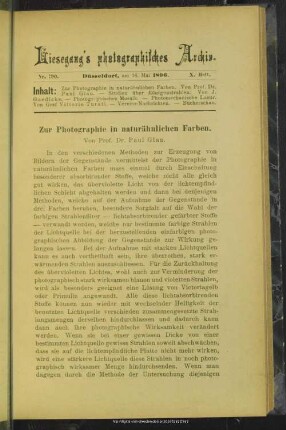 Zur Photographie in naturähnlichen Farben