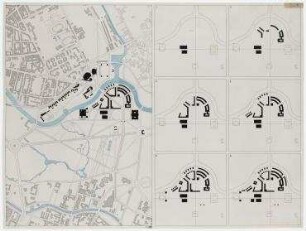 Bundesoffener städtebaulicher und landschaftsplanerischer Ideenwettbewerb Platz der Republik (nicht realisiert), Ankauf – Bauphasen: Lagepläne. Berlin-Mitte, Platz der Republik