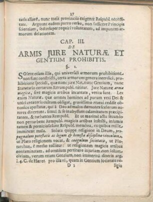 Cap. III. De Armis Jure Naturæ Et Gentium Prohibitis.