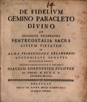 De fidelivm gemino paracleto divino