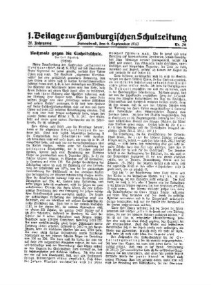 Nochmals gegen die Einheitsschule (Schluß) : 1. Beilage Nr. 36