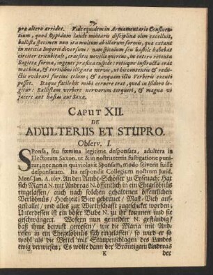 Caput XII. De Adulteriis Et Stupro.
