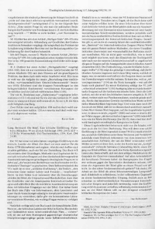 735-736 [Rezension] Lang, Bernhard, Die Bibel