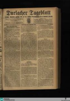 Durlacher Tagblatt : Heimatblatt für die Stadt und den früheren Amtsbezirk Durlach; Pfinztäler Bote für Grötzingen, Berghausen, Söllingen, Wöschbach u. Kleinsteinbach