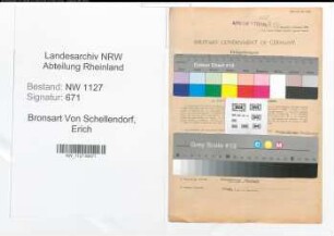 Entnazifizierung Erich Bronsart Von Schellendorf , geb. 18.06.1885 (Forstmeister)