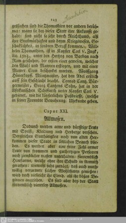 Caput XXI. Allmosen