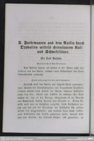 [E.] Farbewaaren aus dem Anilin durch Oxydation mittels chromsaurem Kali und Schwefelsäure