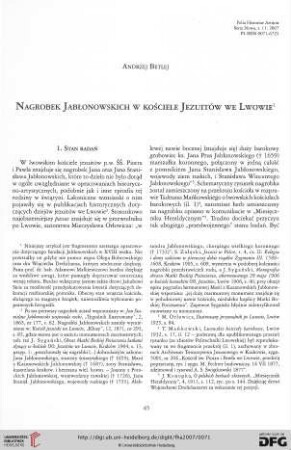 N.S. 11.2007/08: Nagrobek Jabłonowskich w kościele Jezuitów we Lwowie