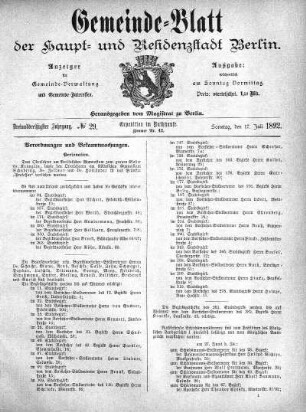 1892,29: No. 29, 17. Juli 1892