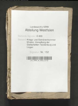 Abnahme der Tecklenburgischen Landeskreditorenrechnungen pro 1789-1802