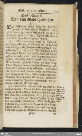Das 8. Capitel. Von dem Wahrscheinlichen