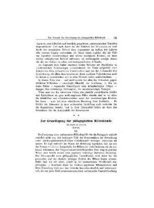 Zur Grundlegung der pädagogischen Milieukunde : (Schluß)