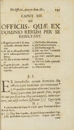 Caput XIII. De Officiis, Quæ Ex Dominio Rerum Per Se Resultant