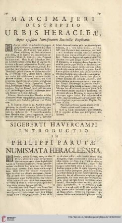 Sigeberti Havercampi introductio in Philippi Parutae numismata Heracleënsia […]