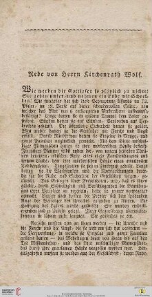 Rede von Herrn Kirchenrath Wolf