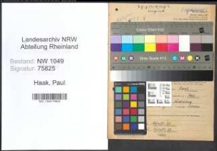 Entnazifizierung Paul Haak , geb. 05.04.1901 (Werkmeister)