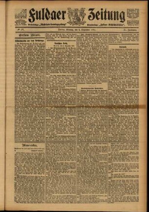 Erste Ausgabe vom Montag, den 04. Dezember 1905.