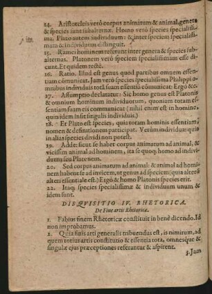 Disquisitio IV. Rhetorica. De Fine artis Rhetoricae.