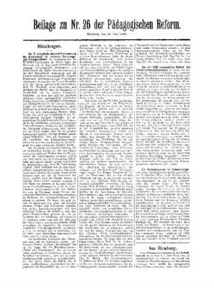 Mitteilungen : Beilage zu Nr. 26 der Pädagogischen Reform