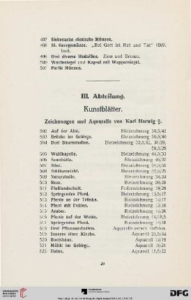Kunstblätter (Nr. 502-584)