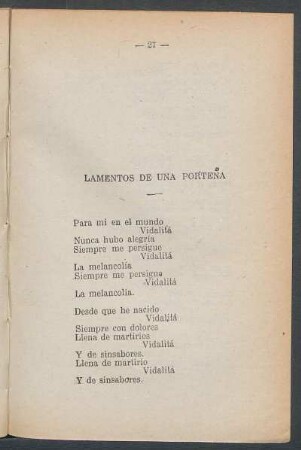 Lamentos de una Porteña