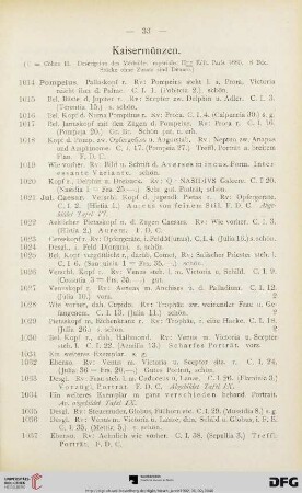 Kaisermünzen (Nr. 1014-1499)
