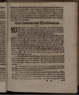 Von Proviant und Marcketentern