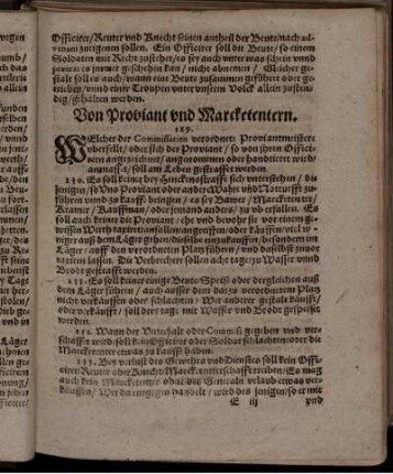 Von Proviant und Marcketentern