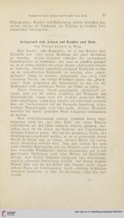Aetzgrund und Aetzen auf Kupfer und Zink