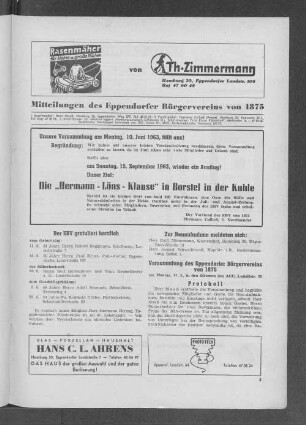 Versammlung des Eppendorfer Bürgerverein von 1875