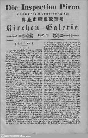 Eschdorf, Klein-Röhrsdorf : 2. Lieferung