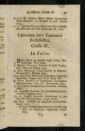 57-67, Librorum Juris Canonico Ecclesiastici. Classis IV.