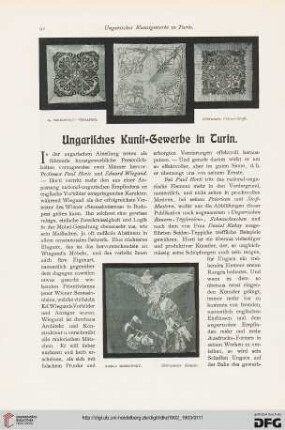Ungarisches Kunst-Gewerbe in Turin