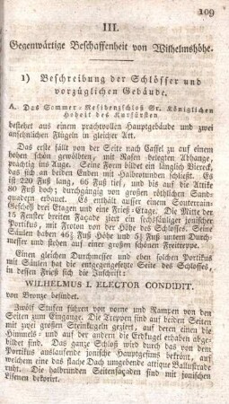 III. Gegenwärtige Beschaffenheit von Wilhelmshöhe.