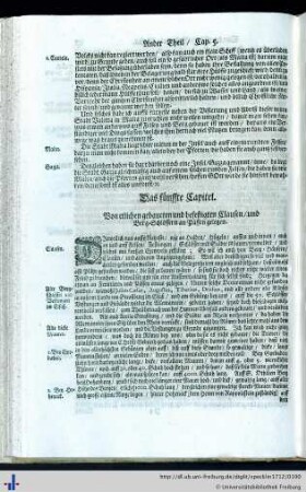 Das fünffte Capitel. Von etlichen gebaueten und befestigten Clausen …