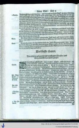 Das fünffte Capitel. Von etlichen gebaueten und befestigten Clausen …