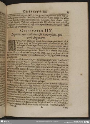 Observatio IIX. Leguntur, quae videntur esse universales, quae verò singulares