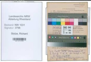 Entnazifizierung Richard Stolze , geb. 11.12.1889 (Kriminalinspektor)