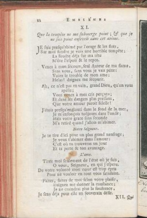 XI. Que la tempête ne me submerge point; & que je ne sois point enseveli dans cet abime.