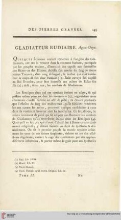 Gladiateur Rudiaire. Agate-Onyx