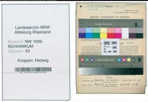 Entnazifizierung Hedwig Kroppen , geb. 14.02.1911 ()