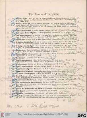 Textilien und Teppiche (Nr. 177-261)