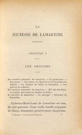 La jeunesse de Lamartine : D'après des documents nouv. et des lettres inéd.