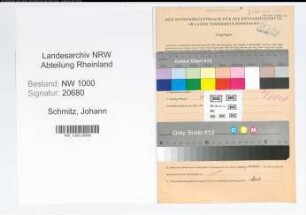 Entnazifizierung Johann Schmitz, geb. 26.09.1896 (Bergmann)